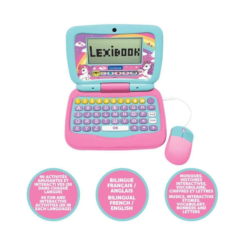 LEXIBOOK - Power Kid® ordinateur portable éducatif parlant bilingue