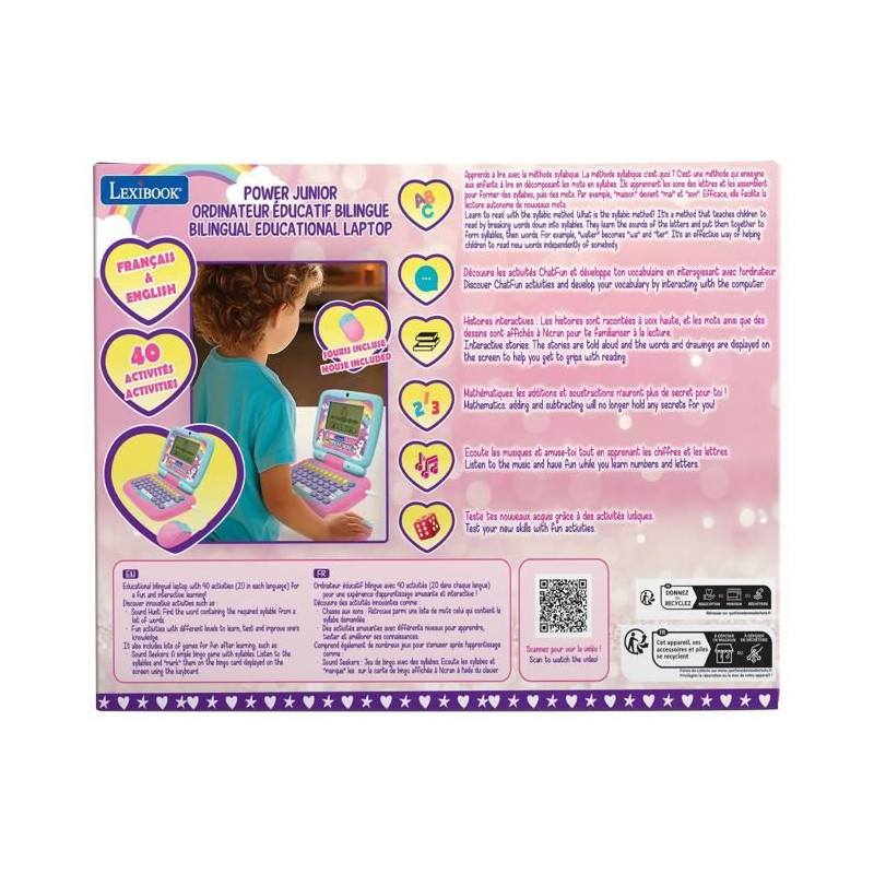 LEXIBOOK - Power Kid® ordinateur portable éducatif parlant bilingue