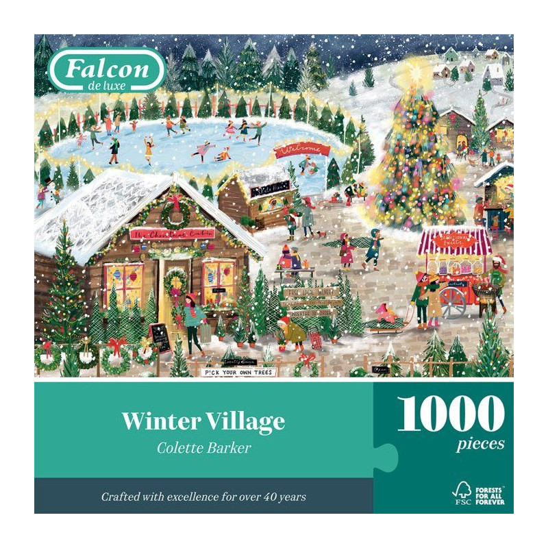 Puzzle - JUMBO - FALCON - Winter village - 1000 pieces - Des 12 ans
