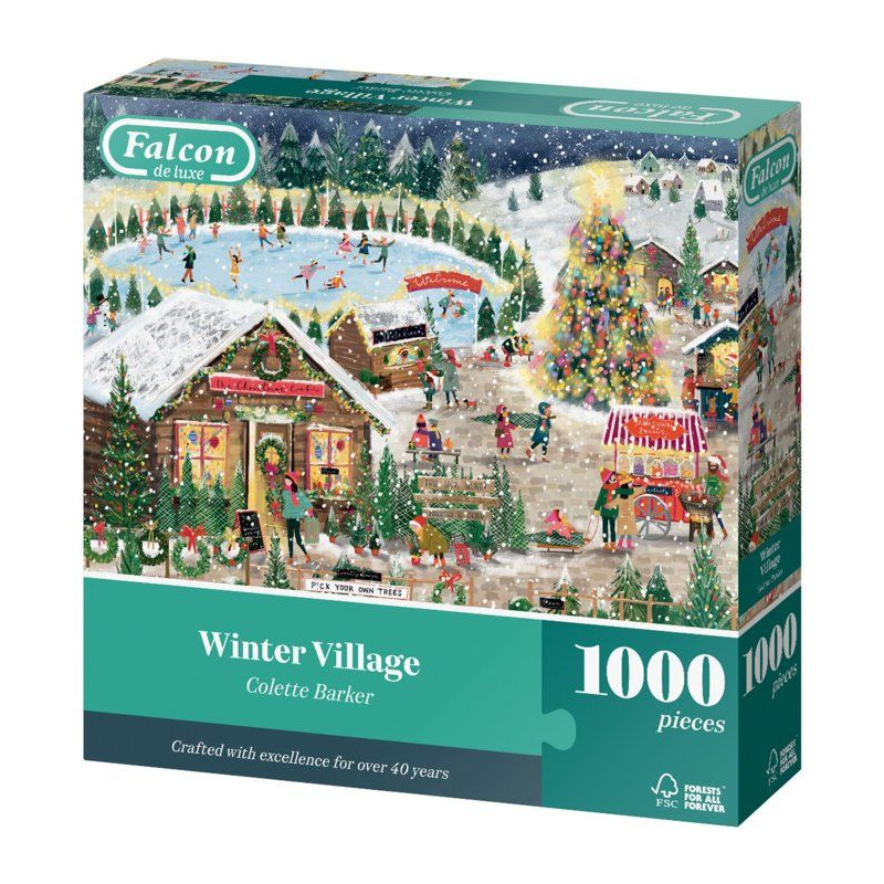 Puzzle - JUMBO - FALCON - Winter village - 1000 pieces - Des 12 ans