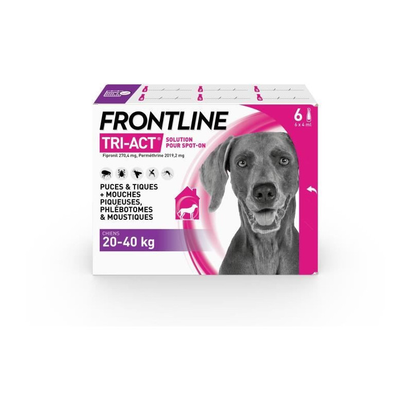 FRONTLINE TRI-ACT 20-40kg - 6 pipettes