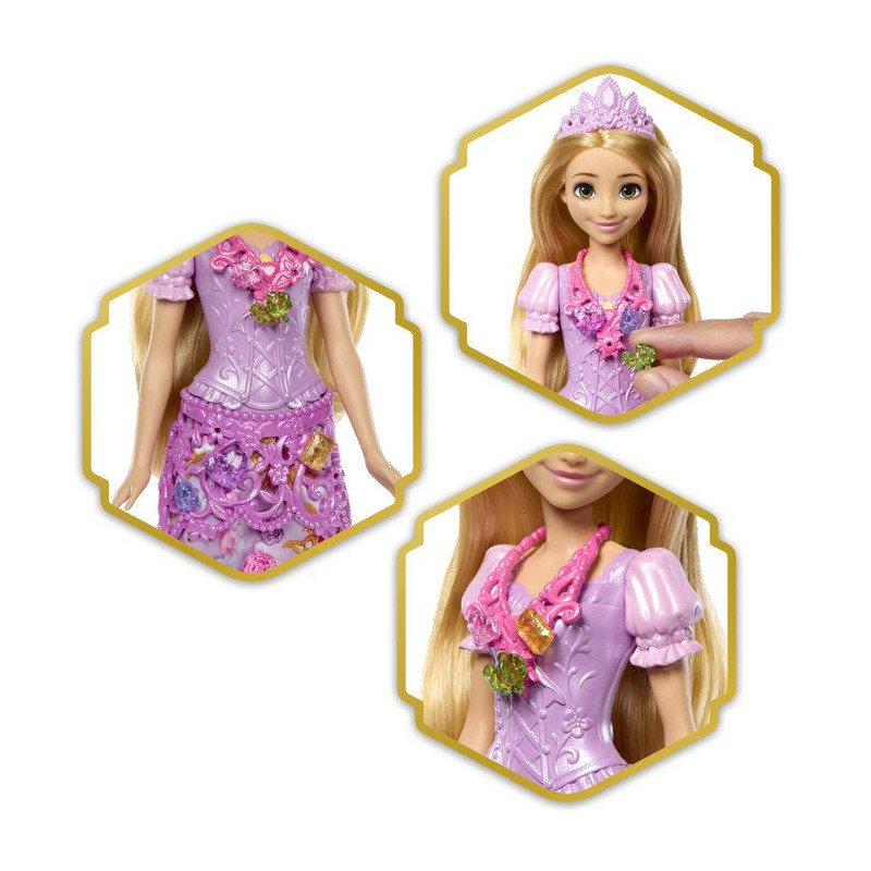 Poupée mannequin - Disney - Raiponce Jewel Reveal avec 8 surprises -