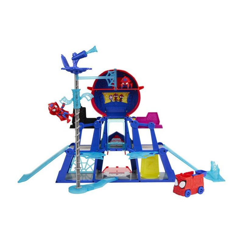 Spidey QG Rescue-Webs, coffret avec véhicule et figurines de 7,5 cm,