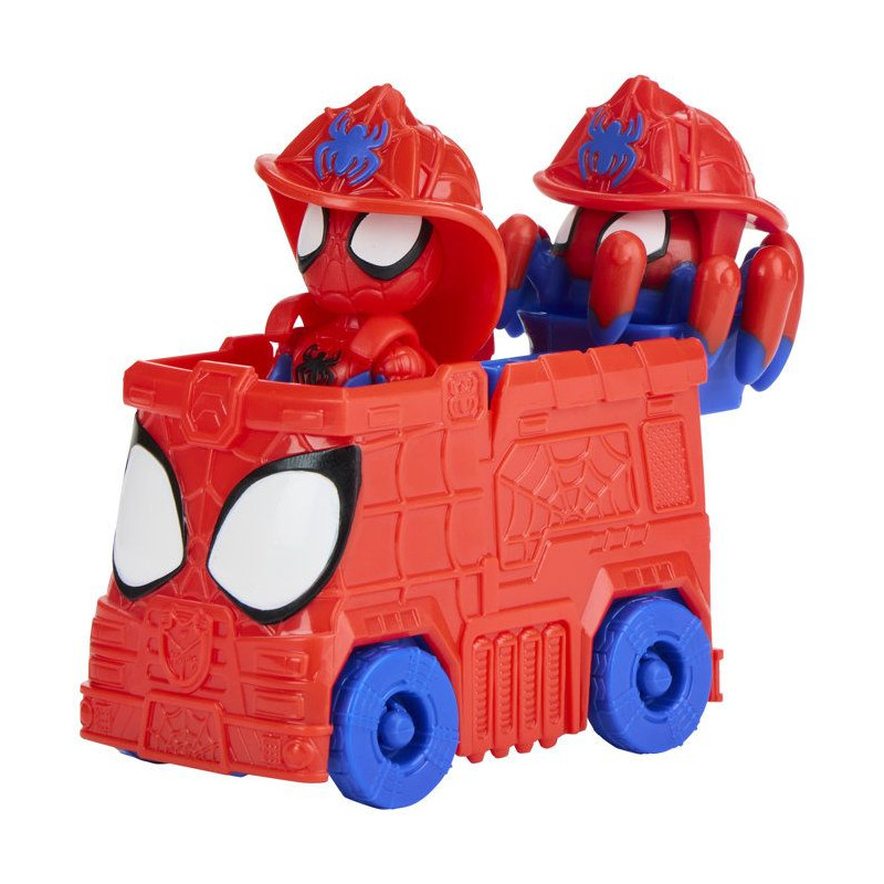 Spidey QG Rescue-Webs, coffret avec véhicule et figurines de 7,5 cm,