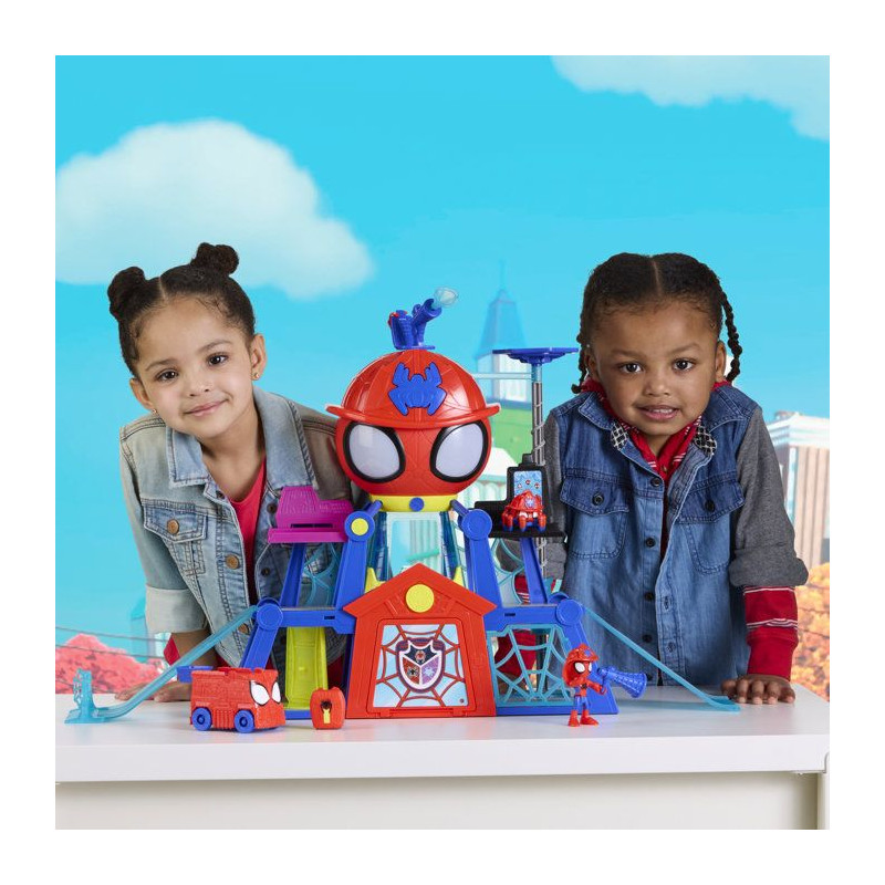 Spidey QG Rescue-Webs, coffret avec véhicule et figurines de 7,5 cm,