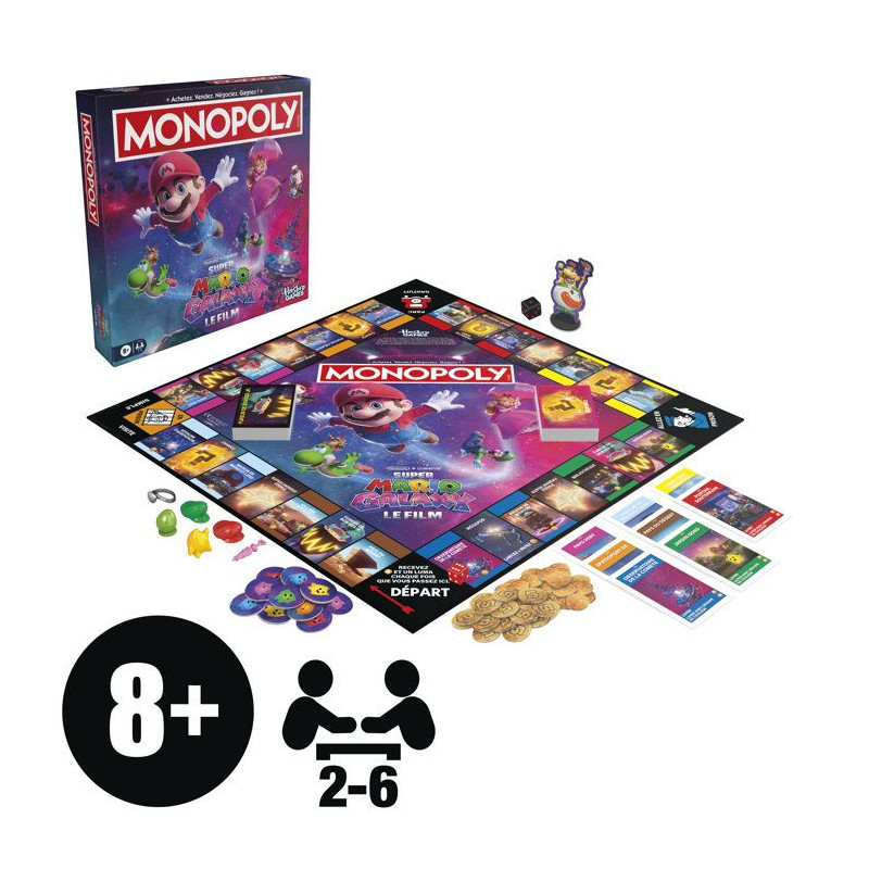 Monopoly Super Mario Galaxy Le Film, jeu de plateau I jeu familial amu