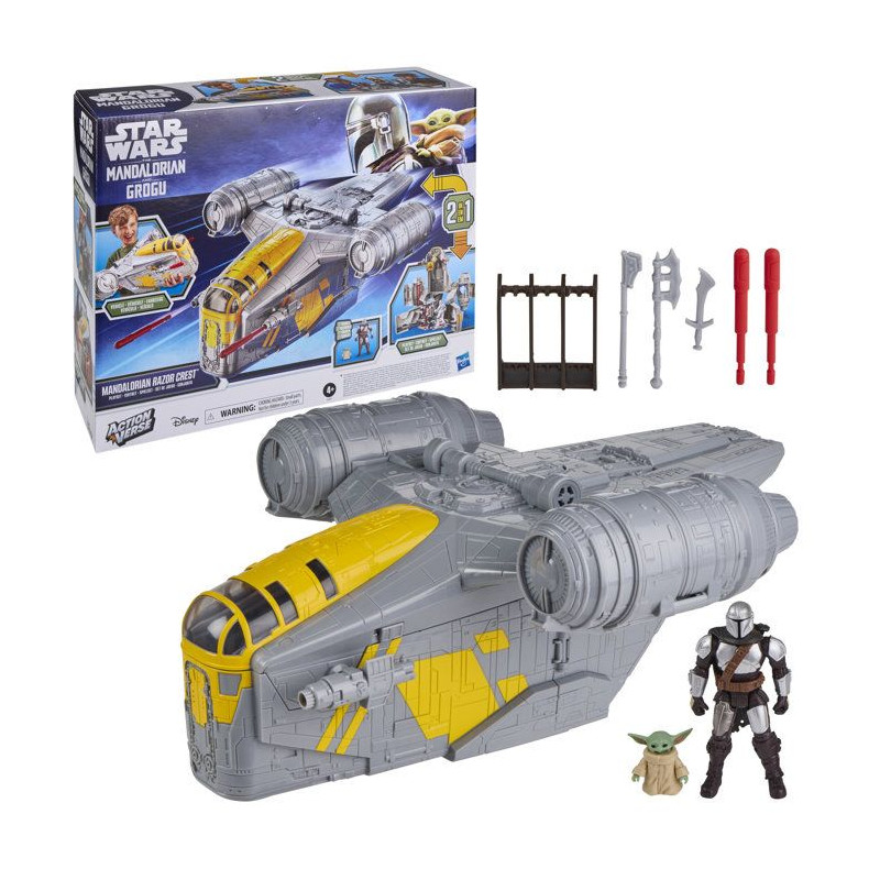 Véhicule Mandalorian Razor Crest et coffret 2-en-1 de 35 cm et figur
