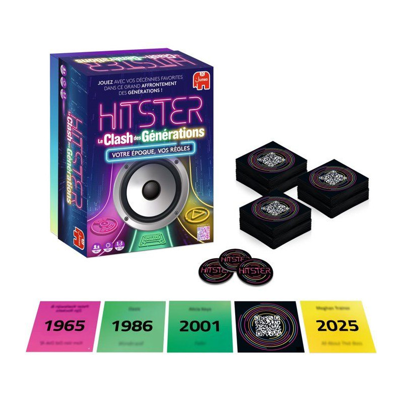 Hitster - Jeu d'ambiance - JUMBO - Le clash des générations - 2 a 10