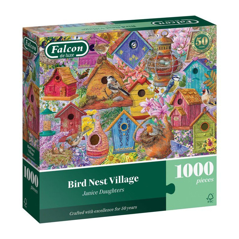 Puzzle - JUMBO - FALCON - Bird Nest Village - 1000 pieces - Des 12 ans