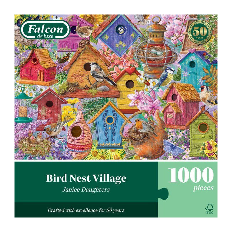 Puzzle - JUMBO - FALCON - Bird Nest Village - 1000 pieces - Des 12 ans