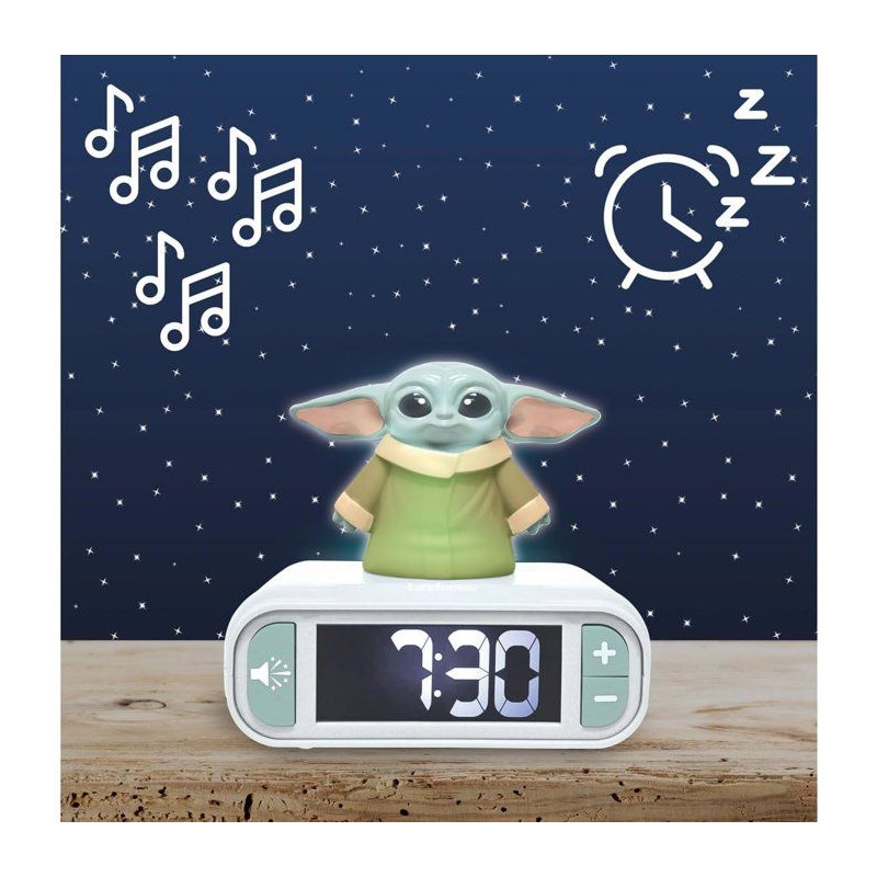 LEXIBOOK - Réveil veilleuse Grogu - Star Wars - Sons et mélodies, é