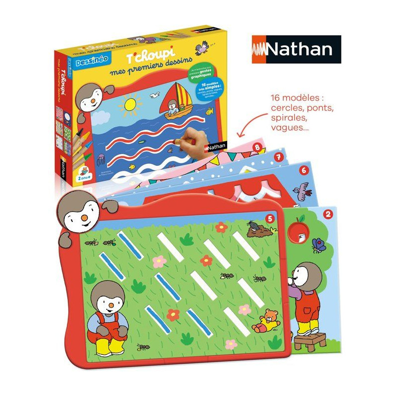 T'Choupi Mes premiers dessins - Jeu d'apprentissage - NATHAN - 16 mode