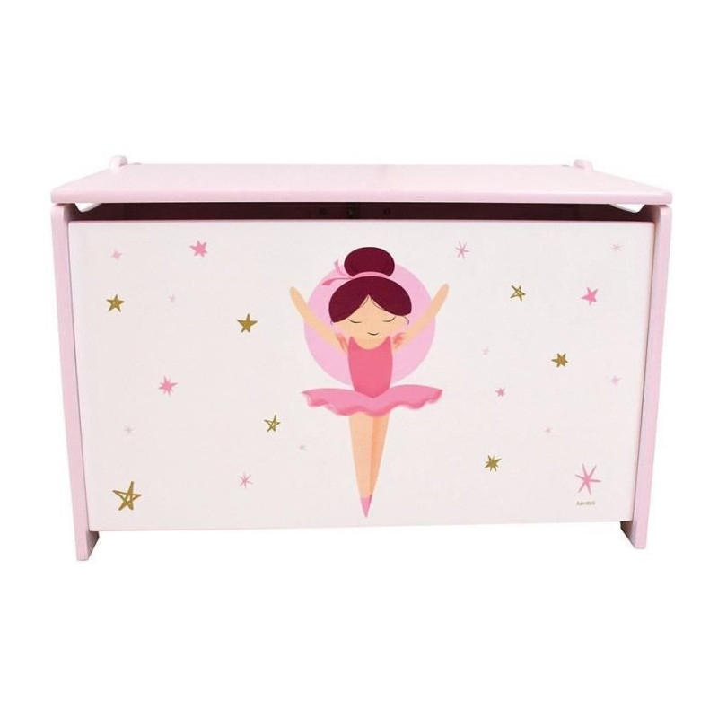 Wooden toy box - ballerina dancer - Fun House - H.40 x L.58 x D.36 cm