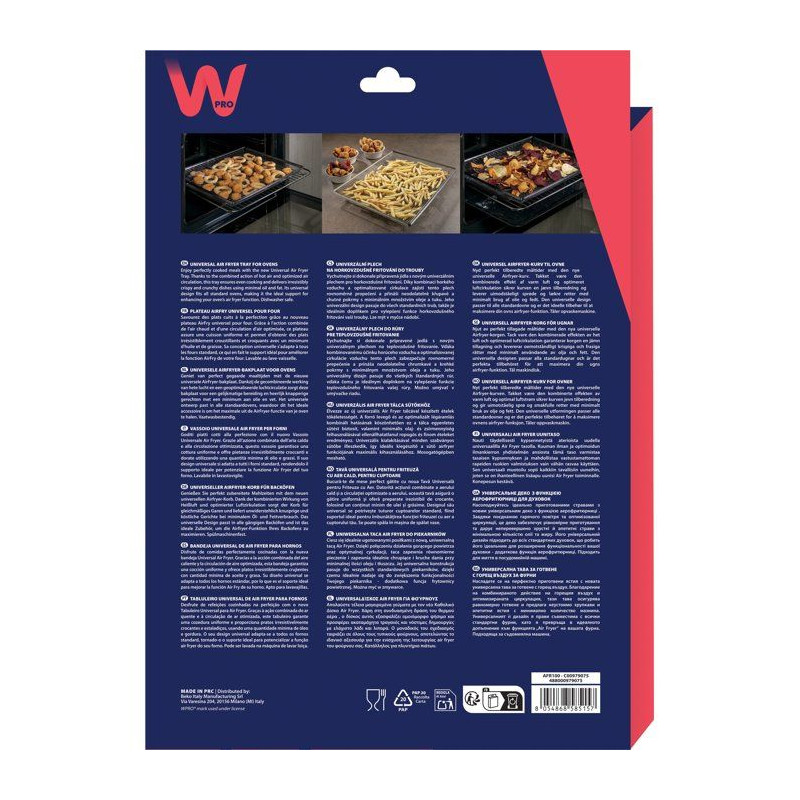 Plateau AirFry four - WPRO - AFR100 - Cuisson croustillante - Moins de