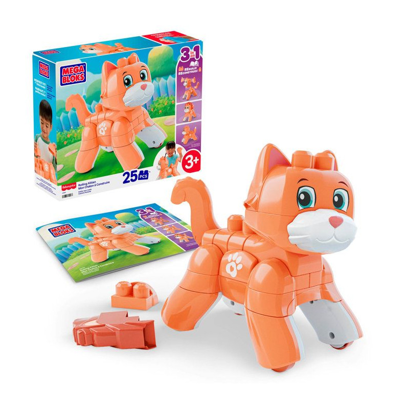 MEGA BLOKS Fisher-Price - Mon Chaton 3 en 1 a Construire - Plastique -