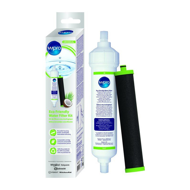 Cartouche filtre eau - WPRO - EFK001 - Réutilisable - Éco-responsabl