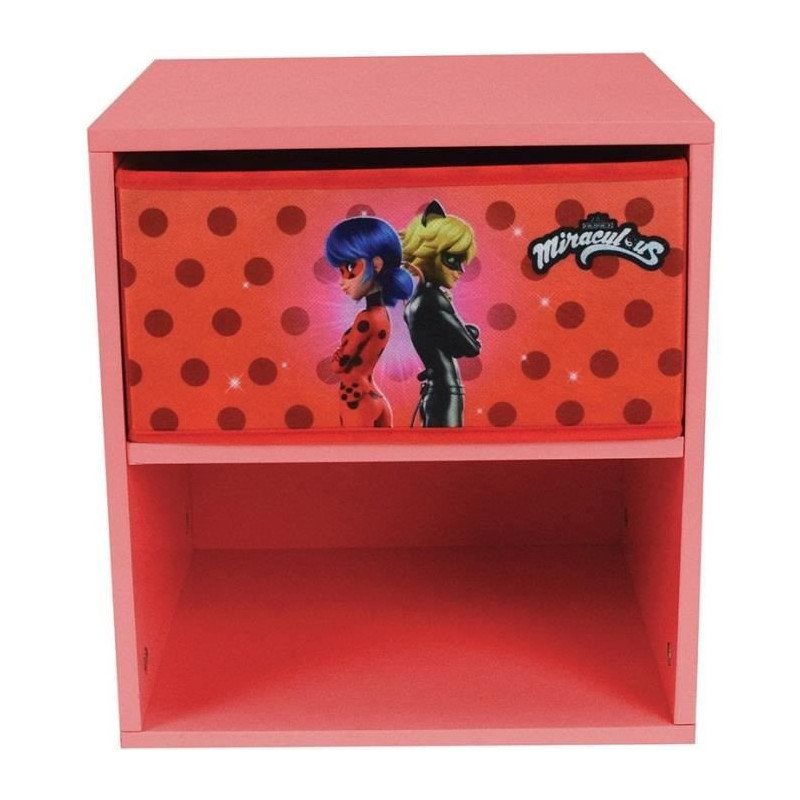 Fun House Miraculous Ladybug Bedside with drawer H.36 x L.33 x D. 30 c