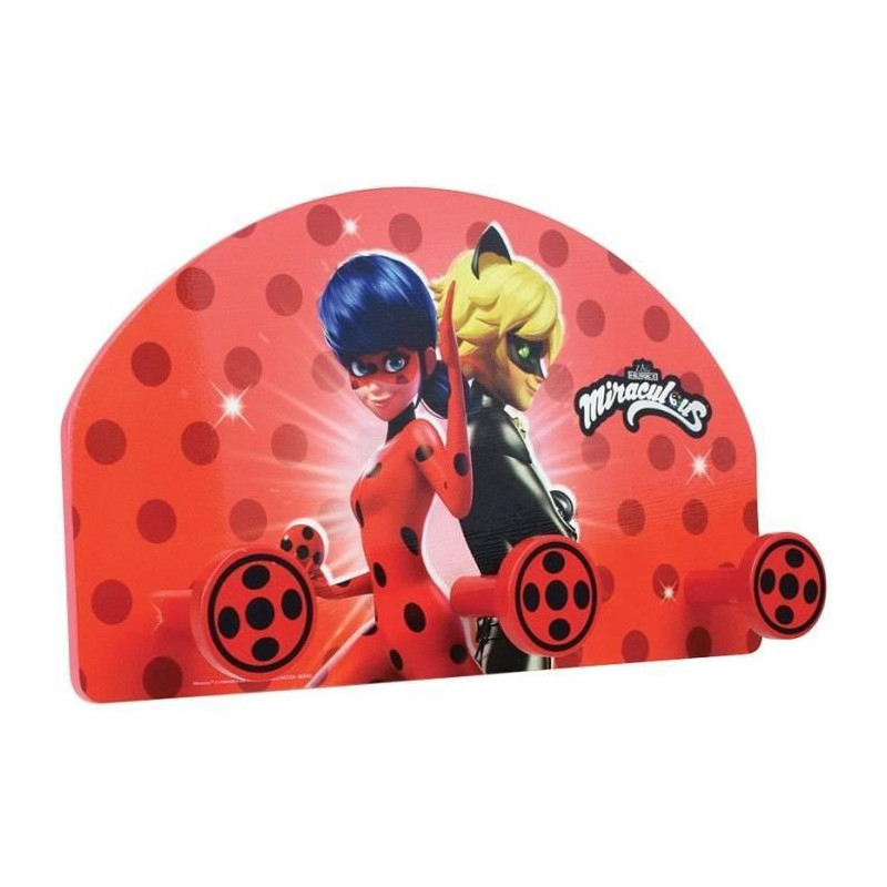 Fun house miraculous ladybug coat rack for children H.37 x L.21.5 x D.