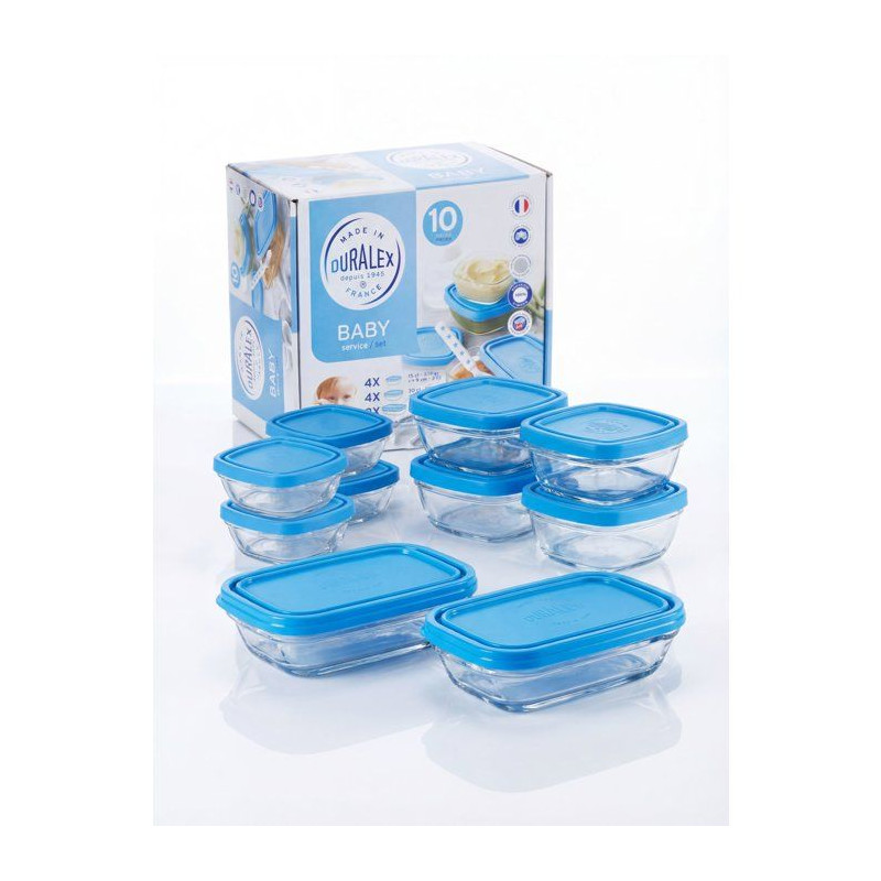 Service repas bébé - DURALEX - Baby Transparent - 10 pièces - Avec