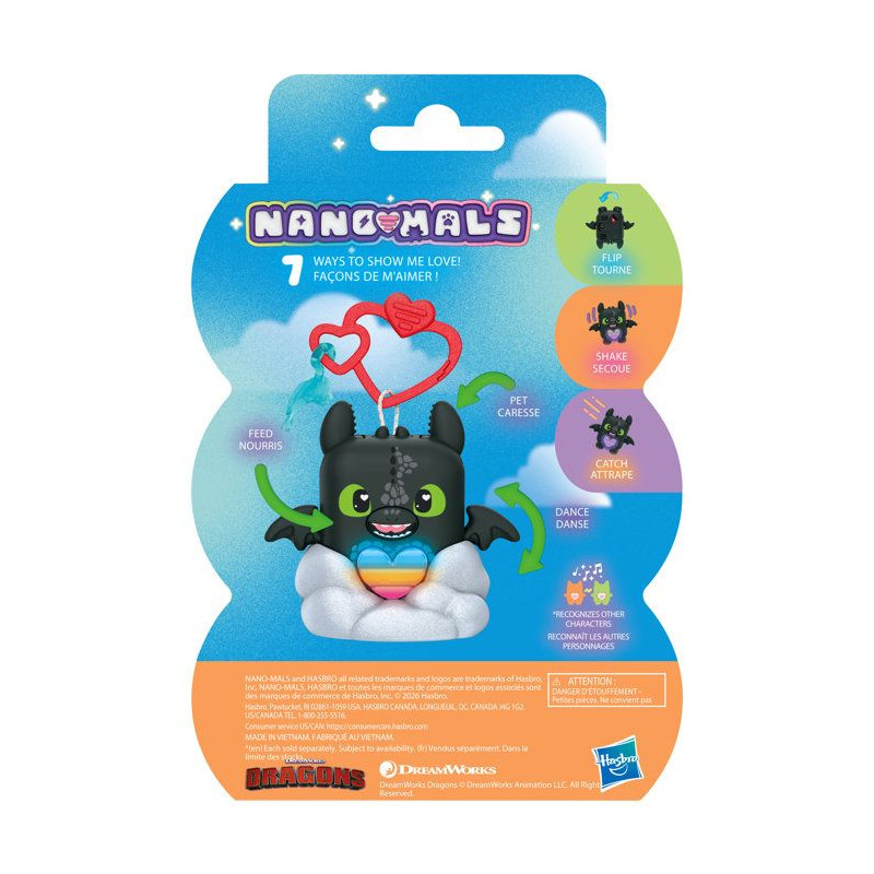 Nano-mals Dragons Krokmou, compagnon électronique, plus de 70 réact