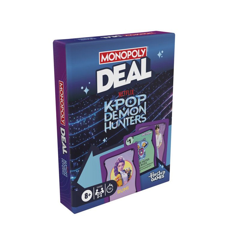 Monopoly Deal : KPop Demon Hunters, jeu de cartes familial pour enfan