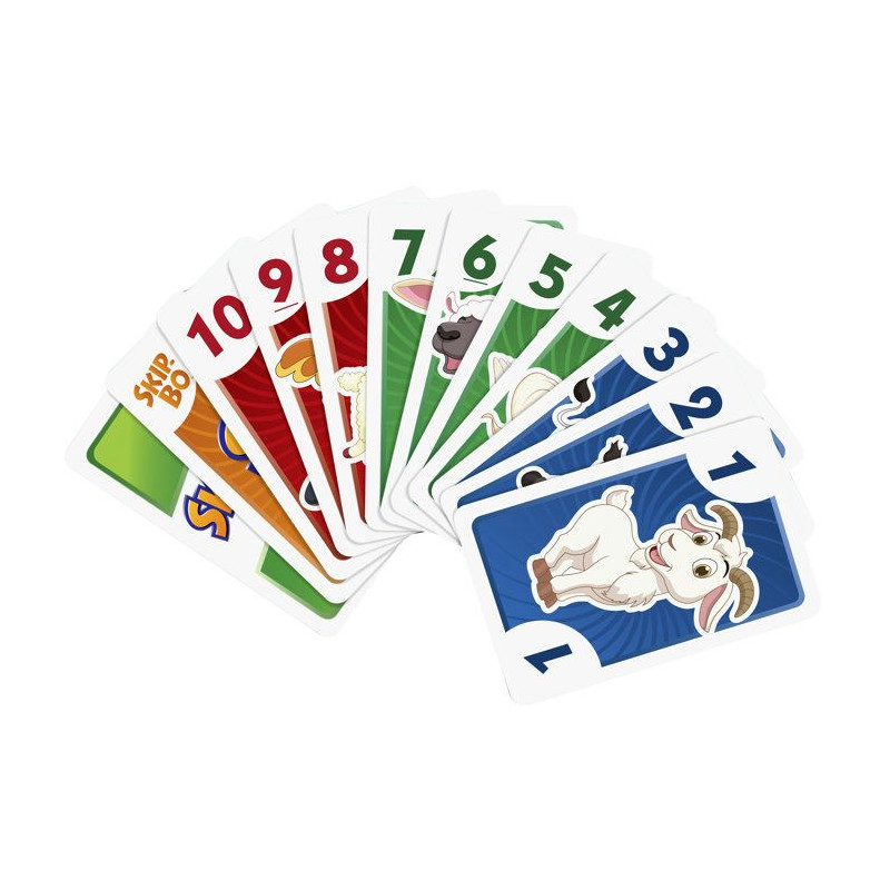 Skip-Bo Junior - Jeu de cartes - Mattel Games - 2 niveaux de jeu, 112