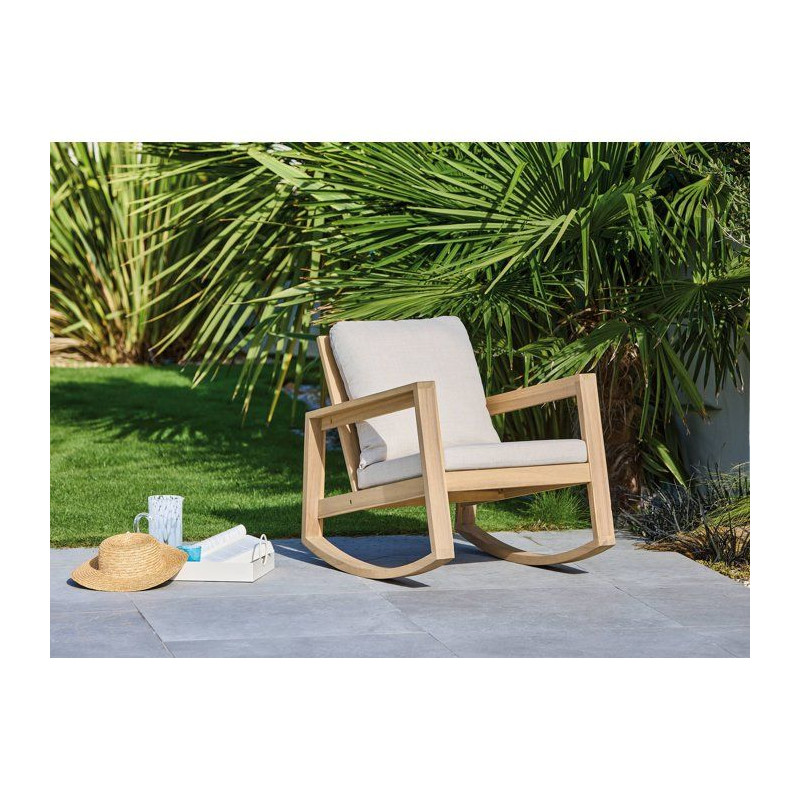 Fauteuil rocking chair de jardin Phuket - PROLOISIRS - - Bois acacia F