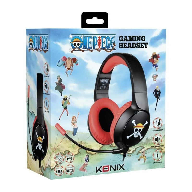Wired gaming headset - KONIX - One Piece - PC, PS4, PS5, Switch and Xb
