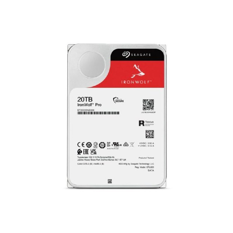 Seagate IronWolf Pro, 20 to, Disque Dur d'entreprise Interne NAS HDD