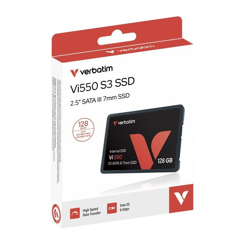SSD interne - VERBATIM - VI550 S3 - SATA III - 128 Go - 2,5"