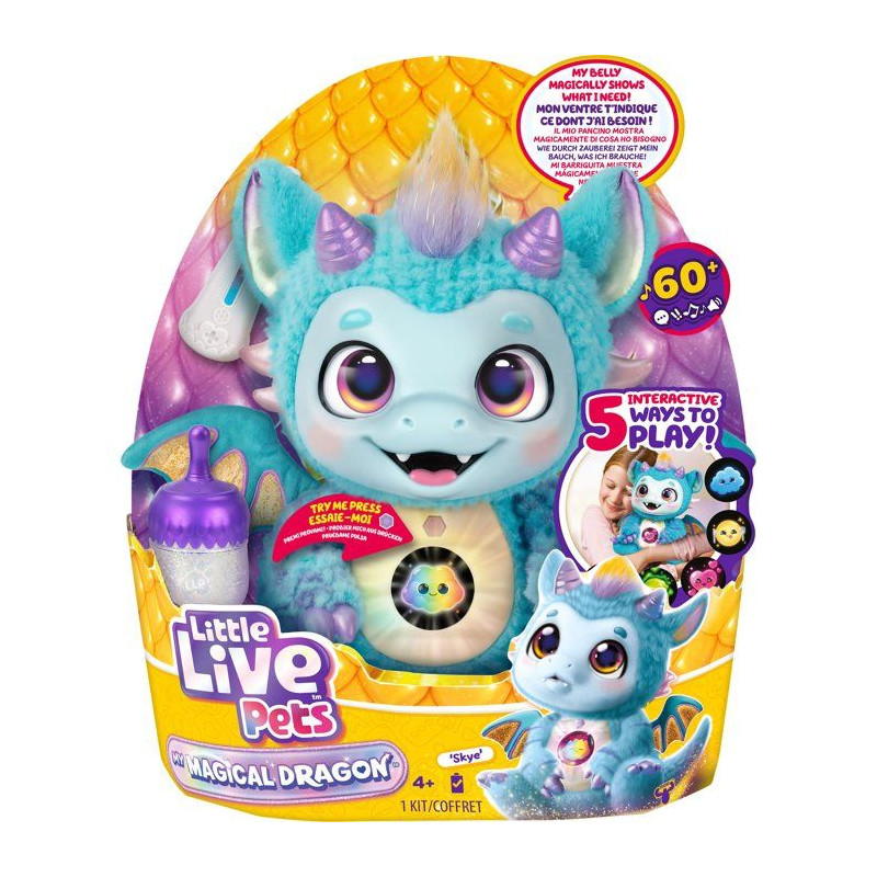 Peluche interactive - LITTLE LIVE PETS - Magical Dragon - Réactions -