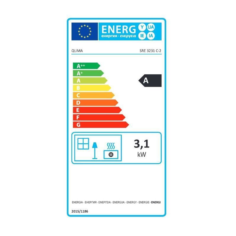 Poele a pétrole électronique Qlima SRE 3231C2 3,1 KW pour volume 120