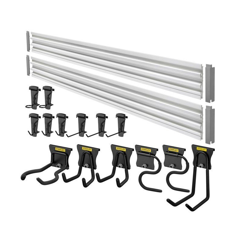 Ensemble de rangement - STANLEY - STST-22000-1 - 2 rails 120 cm - 18 a