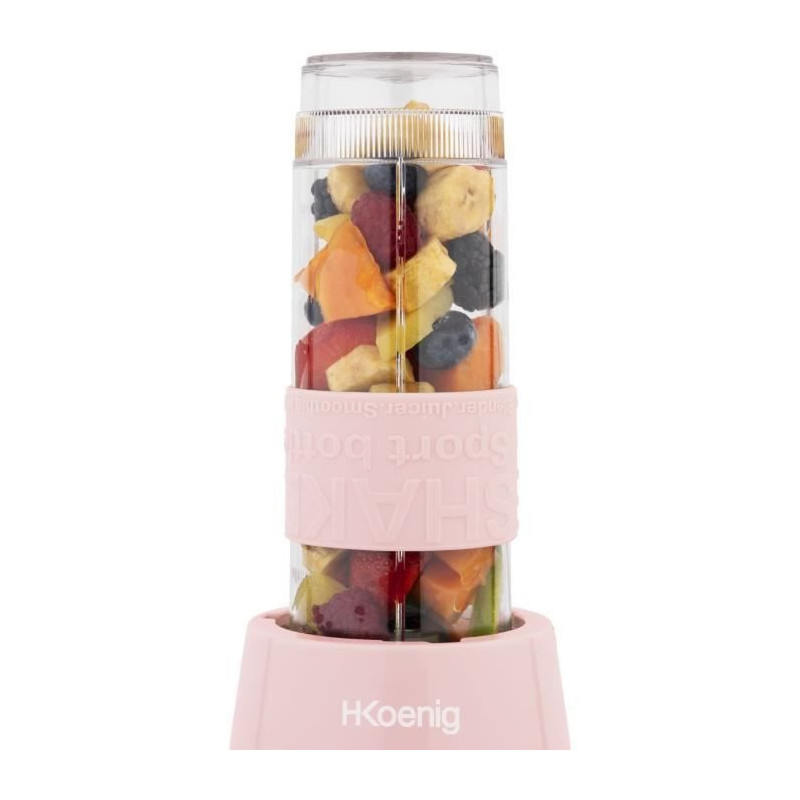 Mini blender - SMOO12 - 300 W - 570 mL - Pastel pink - 2 water bottles