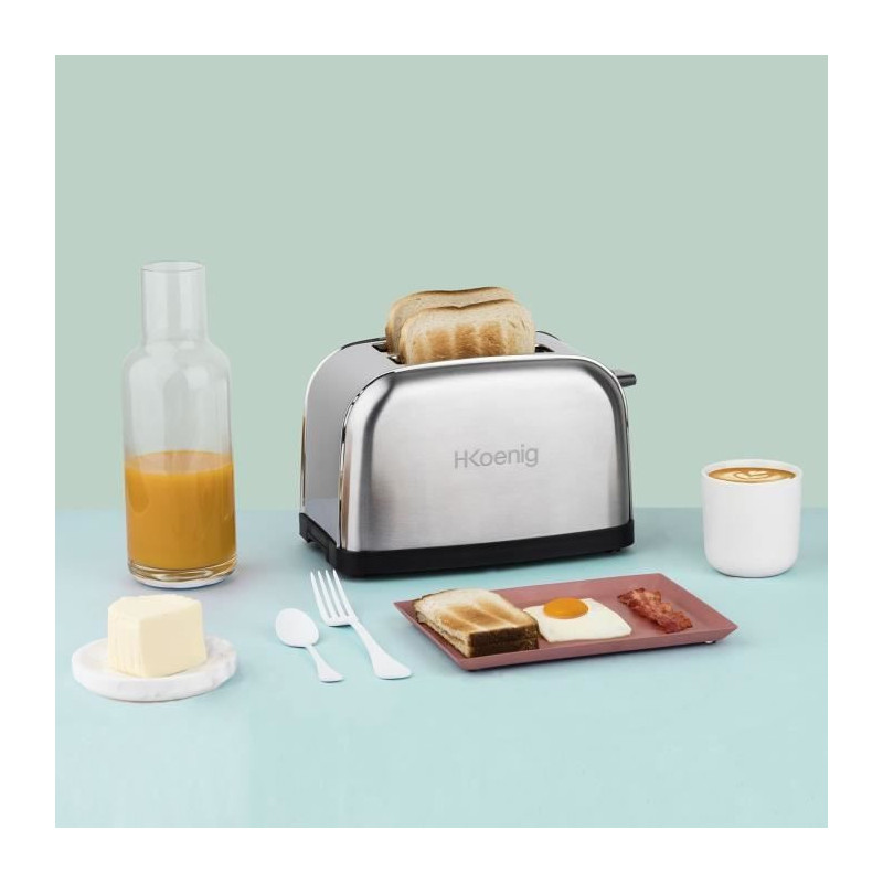Two-slice toaster - HKoeNIG - TOS7 - 850 W - Stainless steel