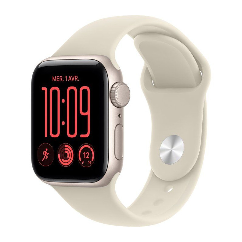 APPLE Watch SE 3 GPS - 40mm - Boîtier Starlight Aluminium - Bracelet
