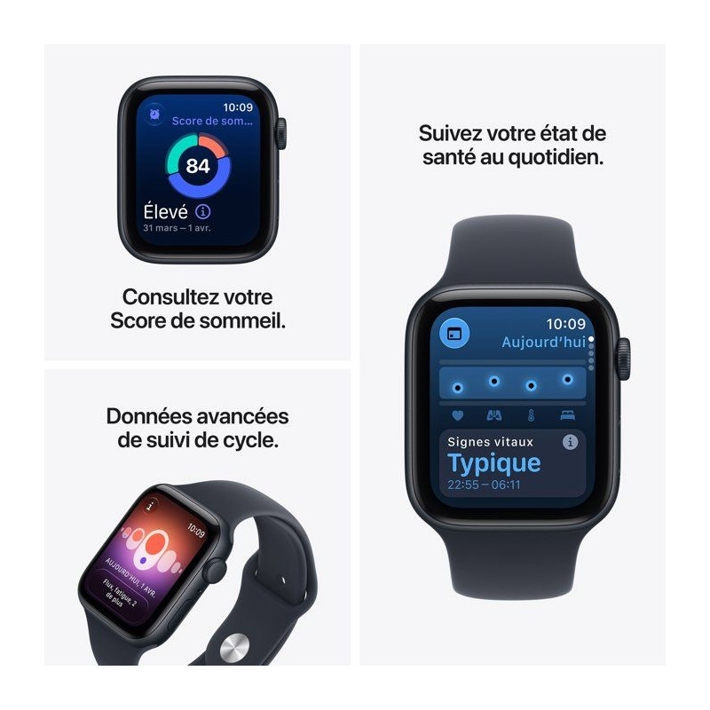 APPLE Watch SE 3 GPS - 40mm - Boîtier Starlight Aluminium - Bracelet