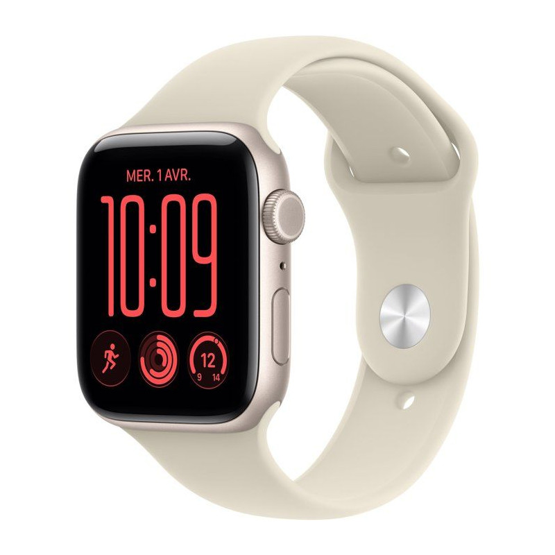 APPLE Watch SE 3 GPS - 44mm - Boîtier Starlight Aluminium - Bracelet
