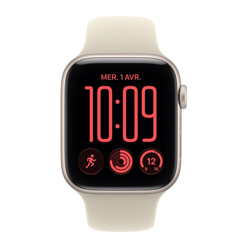 APPLE Watch SE 3 GPS - 44mm - Boîtier Starlight Aluminium - Bracelet