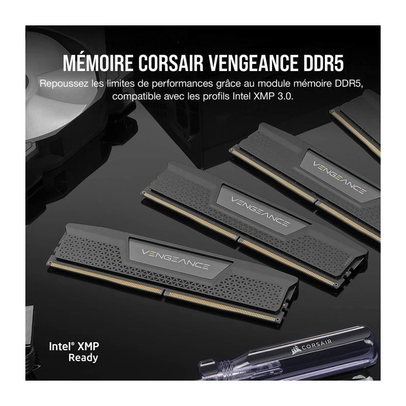 Mémoire RAM - CORSAIR - Vengeance DDR5 RAM 64Go (2x32Go) 6400MHz CL32