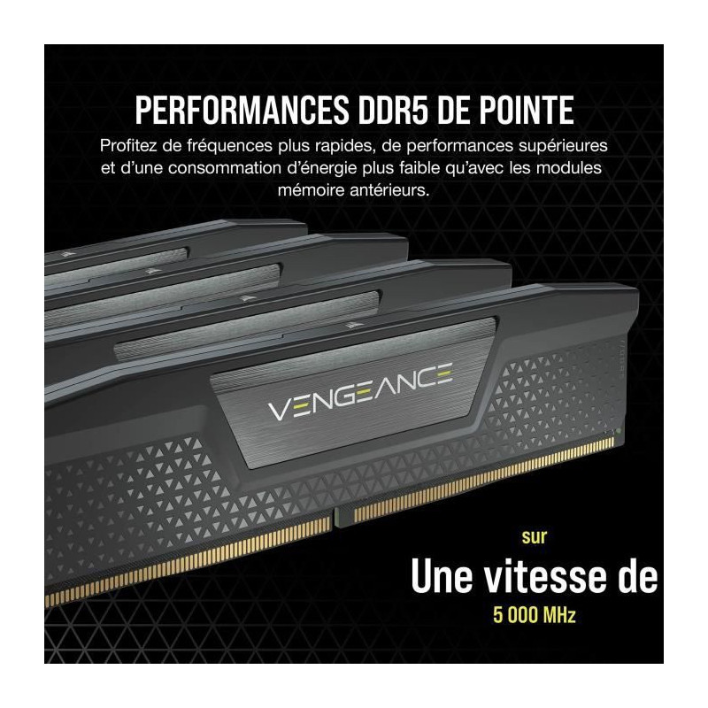 Mémoire RAM - CORSAIR - Vengeance DDR5 RAM 64Go (2x32Go) 6400MHz CL32