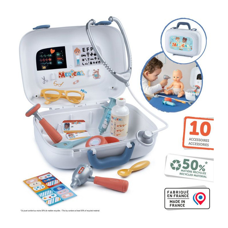 SMOBY - Mallette Medicale - Des 3ans - Transportable - Nombreux access