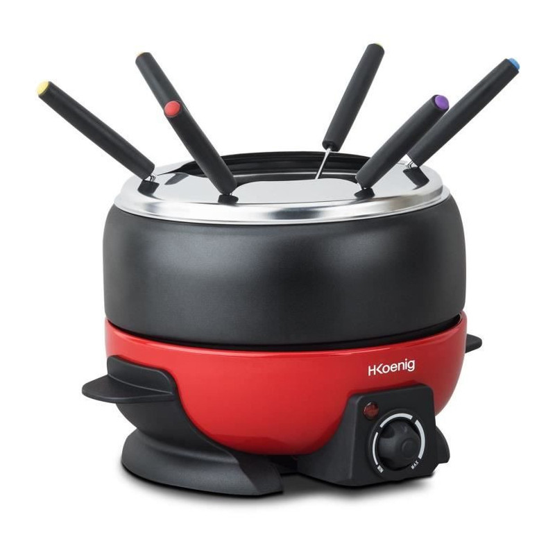 Hkoenig alp1800 - Red and black electric fondue device