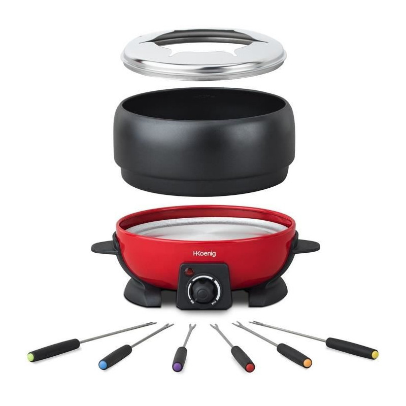 Hkoenig alp1800 - Red and black electric fondue device
