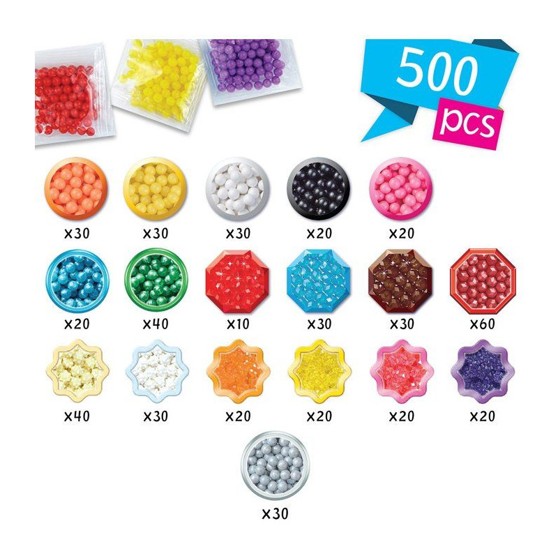 Coffret créatif - AQUABEADS - Découverte - 500 perles - Création à