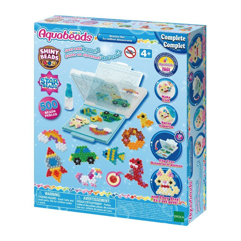 Coffret créatif - AQUABEADS - Découverte - 500 perles - Création à