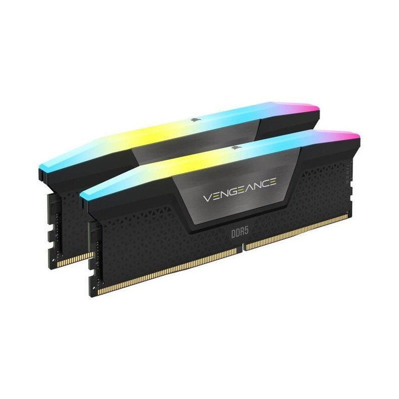 Mémoire RAM - CORSAIR - Vengeance RGB DDR5 - 32GB 2x16GB DIMM - 6400