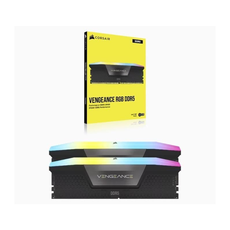 Mémoire RAM - CORSAIR - Vengeance RGB DDR5 - 32GB 2x16GB DIMM - 6400