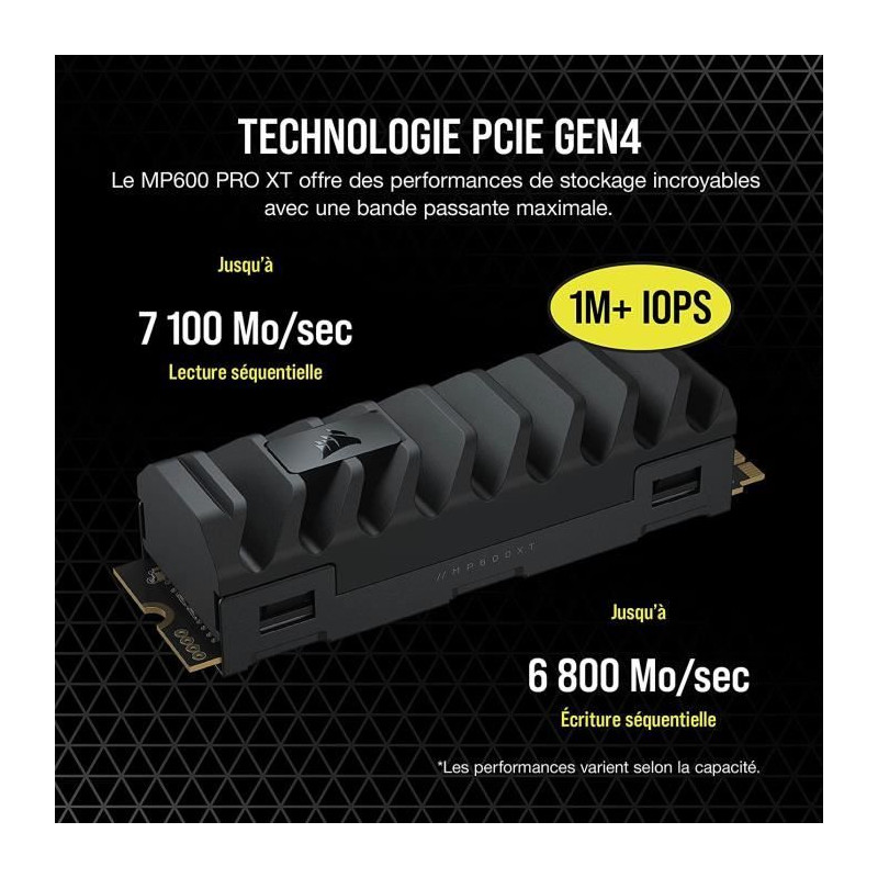 Corsair Disque SSD MP600 PRO XT - 2TB NVMe PCIe M.2 (CSSD-F2000GBMP600