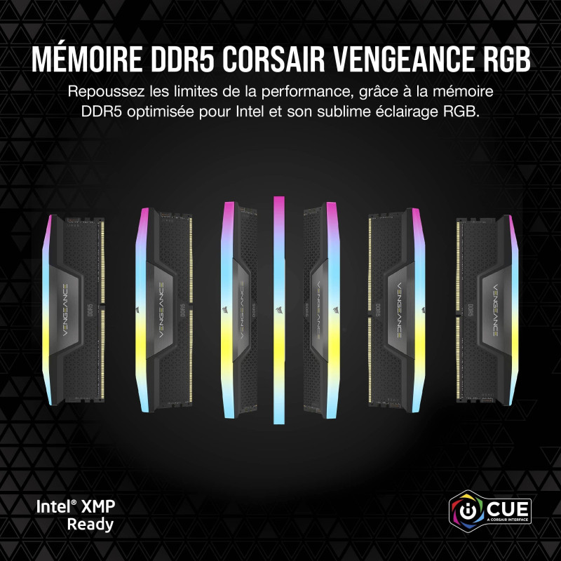 Mémoire RAM - CORSAIR - CMH64GX5M2B5200C40 - 64 Go 2x 32 Go - VENGEAN